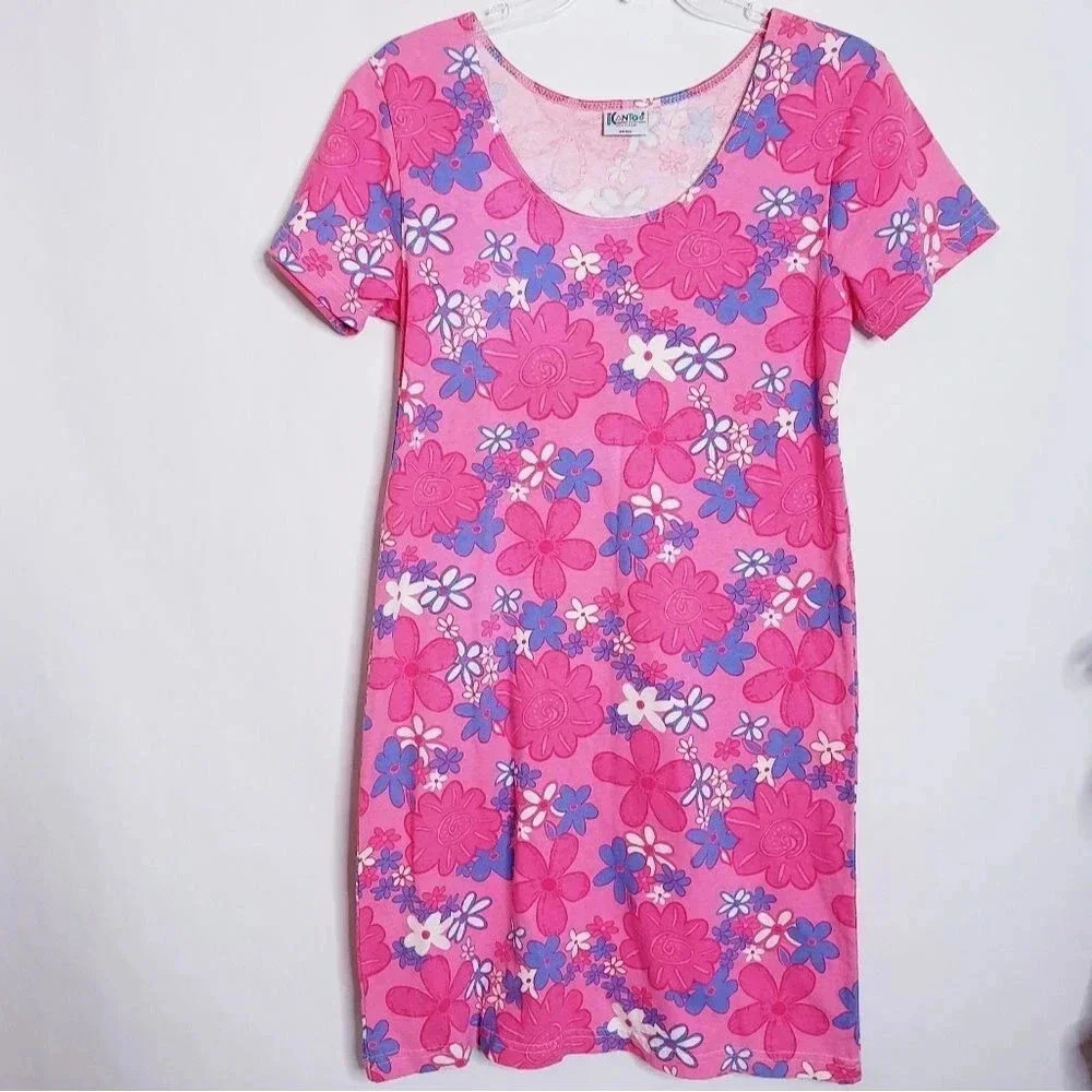 I Can Too Casual Wear Sun Dress Pink Floral Small